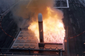 Tomahawk launch from a US Navy Burke class destroyer